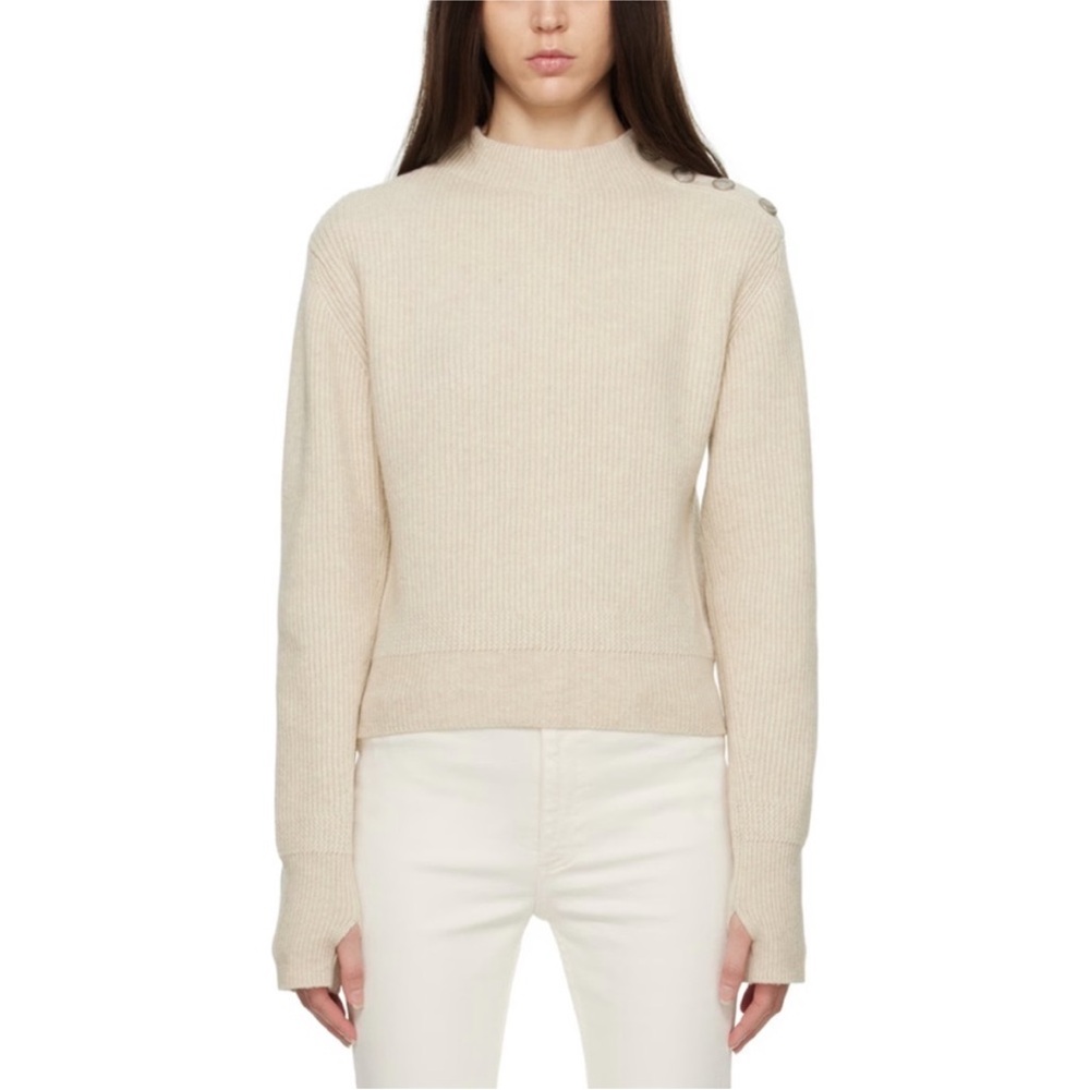 New Rag & Bone Women's Size S Nancy Crew Neck Sweater Oatmeal Beige